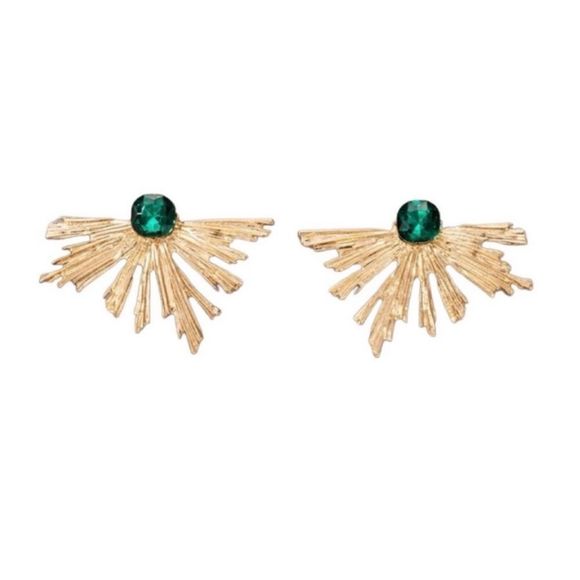 Zara Jewelry - Green diamond flower earrings $10